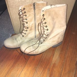 Steve Madden Troopa Leather Mid Calf Combat Boot